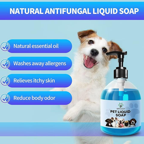 Natouch Natural Dog Wash, Dog Shampoo for Allergies and Itching, Natural Dog Shampoo with Tea Tree Oil and Lavender Oil, Helps with Hot Spots, Ringworm, Rashes